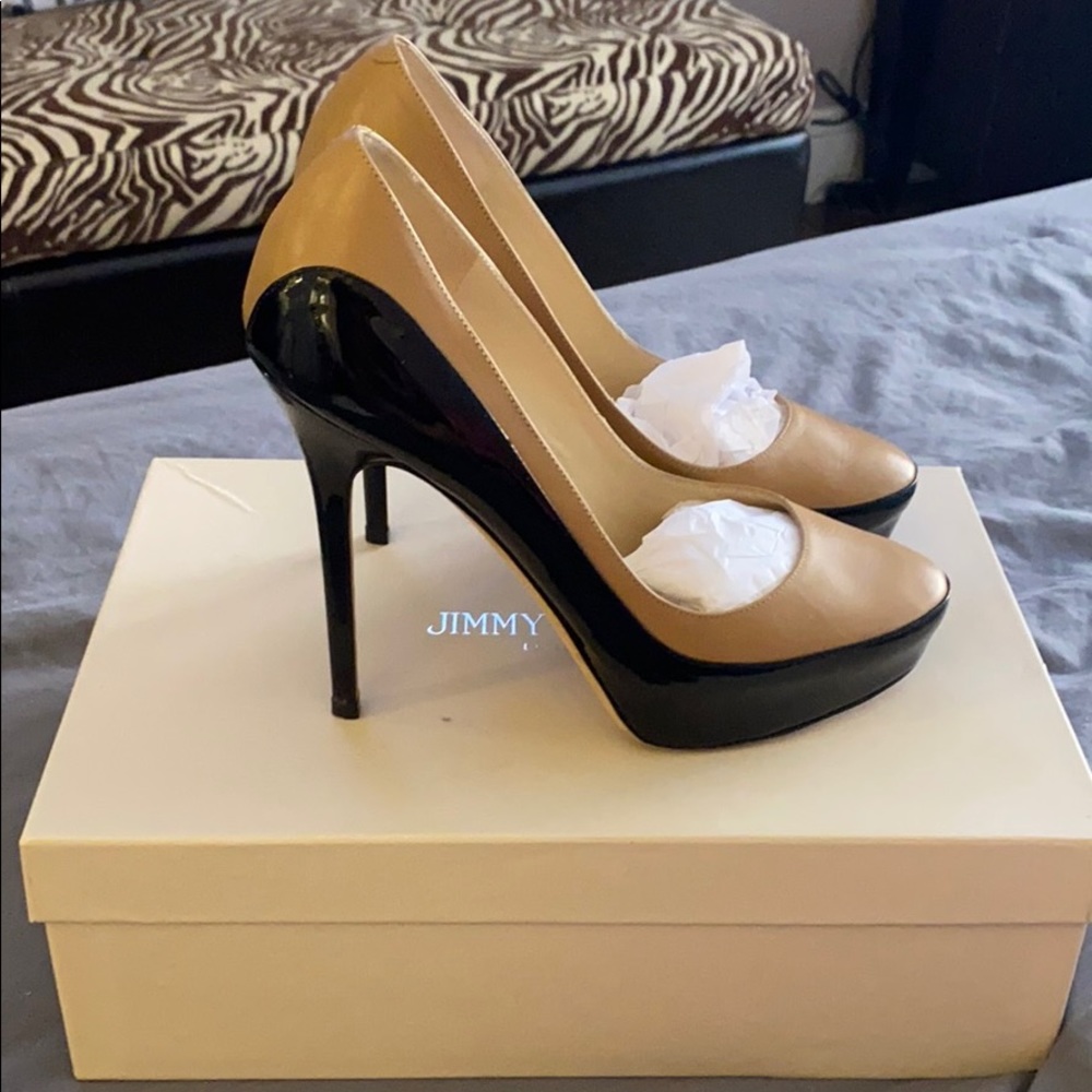 Jimmy choo two tone platform pump